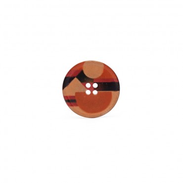 Bottone Mondrian Arancio mm28 | Tessiland