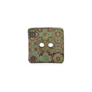 Bouton Klimt en noix de coco naturel Vert