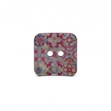 Bottone Klimt in cocco naturale Porpora