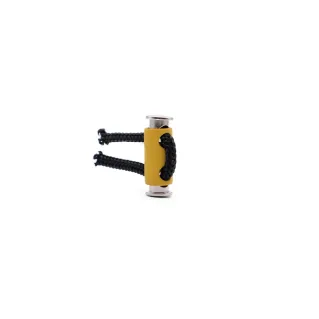 Rubber Cord Stopper with Spring and Silver Finish 25x8mm Yellow