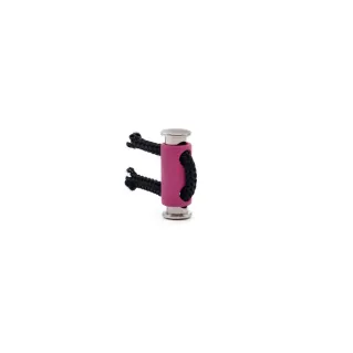 Rubber Cord Stopper with Spring and Silver Finish 25x8mm Fucsia