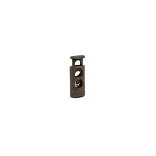 Metal end cord stopper with spring closure 25x10mm Bronzo