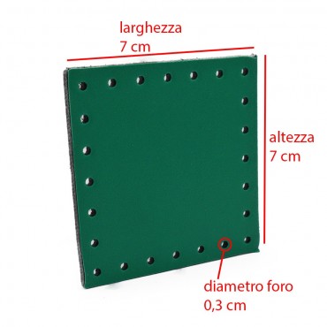 Cuadrado Ecopiel 7x7 Tessiland para aplicaciones de ganchillo Verde