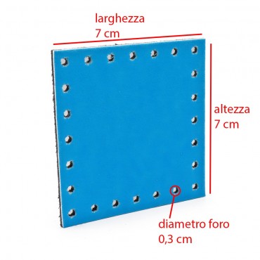 Square Eco leather 7x7  Tessiland for Crochet Applications Turquoise