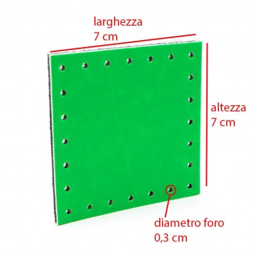 Carré en éco-cuir 7x7 Tessiland pour applications au crochet Fluo Vert