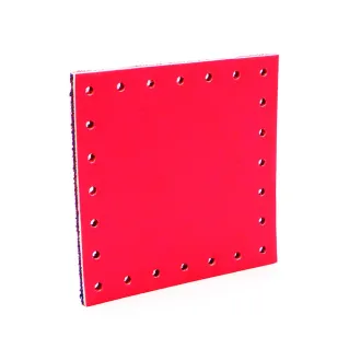 Synthetic Leather Tile 7x7cm for Bags and Patchwork Made in Italy Fluo fuxia