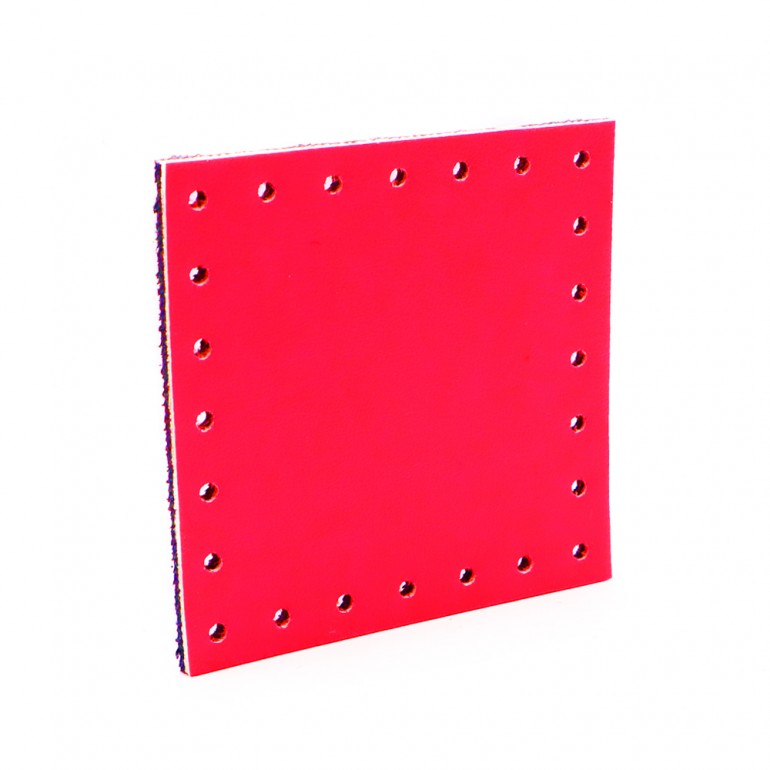 Square Eco leather 7x7  Tessiland for Crochet Applications Fluo Fuchsia