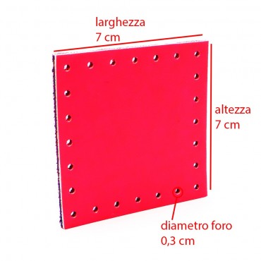 Square Eco leather 7x7  Tessiland for Crochet Applications Fluo Fuchsia