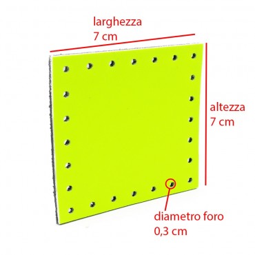 Cuadrado Ecopiel 7x7 Tessiland para aplicaciones de ganchillo Fluo Amarillo