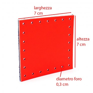 Cuadrado Ecopiel 7x7 Tessiland para aplicaciones de ganchillo Fluo Naranja