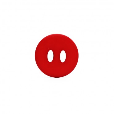 Bottone Smile in poliestere colorato con fori ovali Rosso