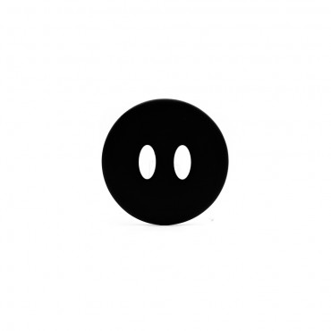 Bottone Smile in poliestere colorato con fori ovali Nero
