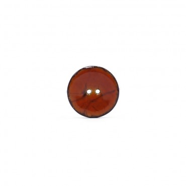 Bottone in cocco smaltato lucido ecologico ed elegante Arancio