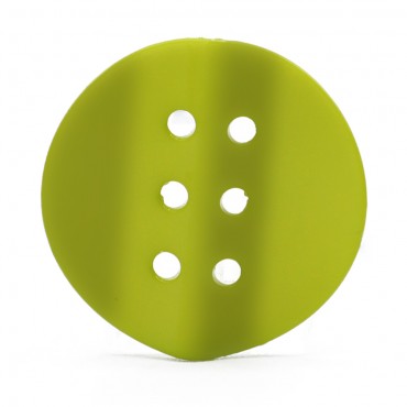 Bottone Hoja a forma di foglia in poliestere a 6 fori 28mm Lime