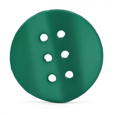 Bottone Hoja a forma di foglia in poliestere a 6 fori 28mm Verde acqua