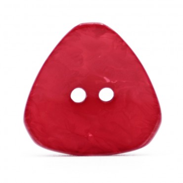 Bottone Triangolo effetto marmorizzato in poliestere 23mm Corallo