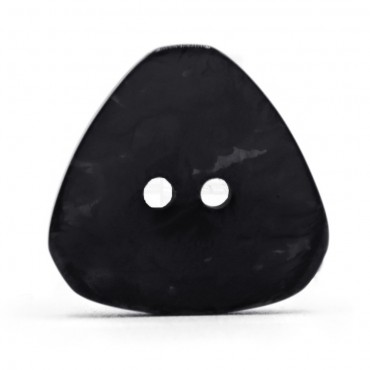 Bottone Triangolo effetto marmorizzato in poliestere 23mm Nero