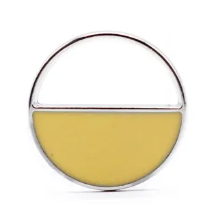 Half Button in Silver Metal Yellow