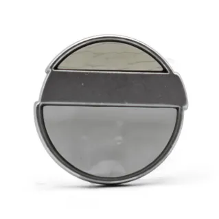 Botón Eye en metal efecto perla Argento