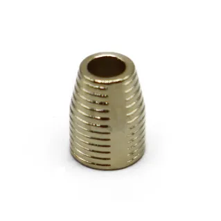 Ribbed Metal End Cap 13x10mm 1pc Oro