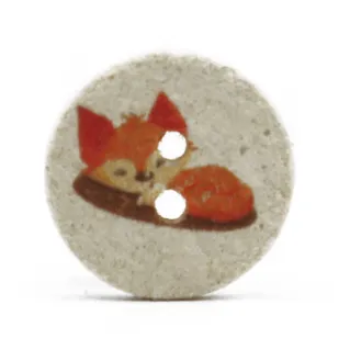 Recycled Fox Button White