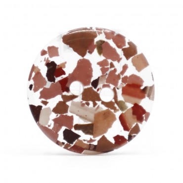 Bottone Mosaico in resina con scaglie colorate inglobate Rosa