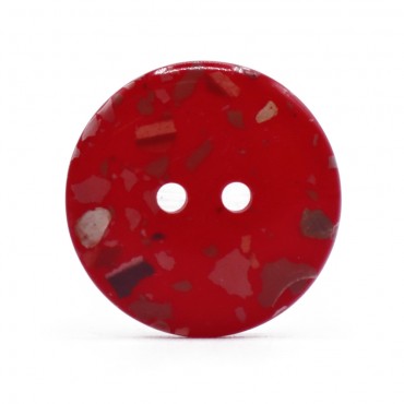 Bottone Mosaico in resina con scaglie colorate inglobate Rosso