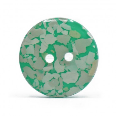 Bottone Mosaico in resina con scaglie colorate inglobate Verde