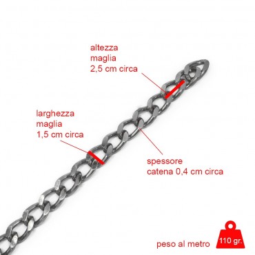 Catena 25x15 Argento  Mt1