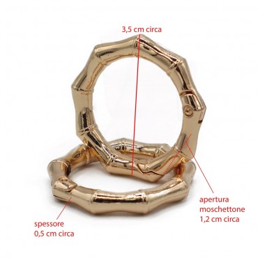 Carabiners Sun Gold mm25 2 pcs for crochet bags | Tessiland