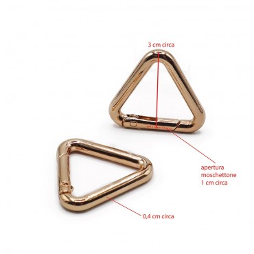 Moschettoni Triangolo Oro mm25 2pz per borse a uncinetto | Tessiland