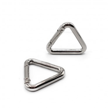 Mousquetons Triangle Argent mm25 2pz pour sacs a crochet | Tessiland