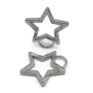 Stars Carabiners with Keyring and Accessories 2pcs Argento