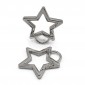 Carabiners Silver Stars mm25 2pz for crochet bags | Tessiland