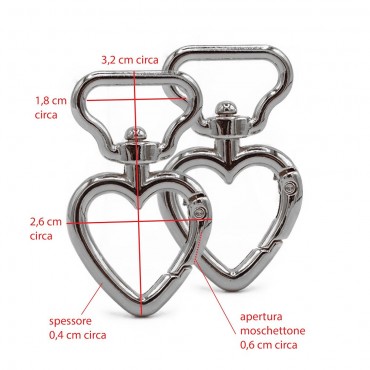 Moschettoni Picche Argento mm19 2pz