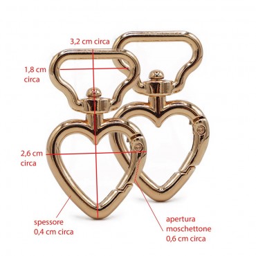 Moschettoni Picche Oro mm19 2pz