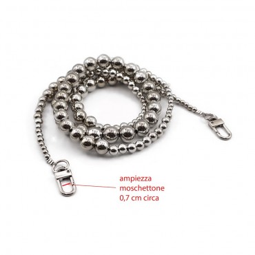 Tracolla di perle metalliche cm 110