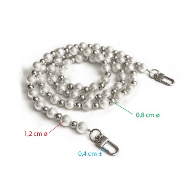 Tracolla di perle e sfere cm 110