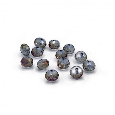 Perline cristallo prisma 8mm cucibili in resina per bijoux e accessori Purplegreyglass
