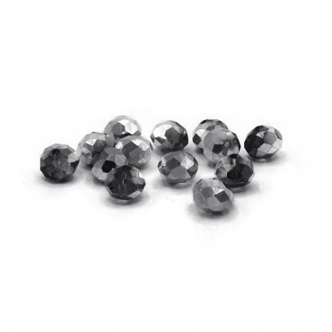 Perline cristallo prisma 8mm cucibili in resina per bijoux e accessori Greymetal