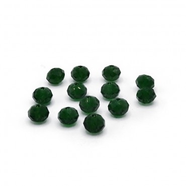 Perline cristallo prisma 8mm cucibili in resina per bijoux e accessori Darkgreen
