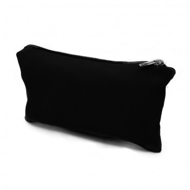 Pochette Ottoman in cotone con zip porta attrezzi made in Italy Nero
