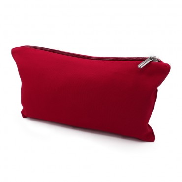 Pochette Ottoman in cotone con zip porta attrezzi made in Italy 24x15cm Corallo