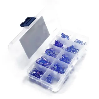 Assorted Resin Jewelry Crystals with 10 Compartment Box Blu 36