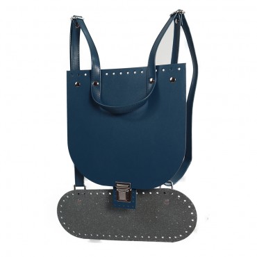 Set Holly Bolly ecopelle per zainetto crochet Navy