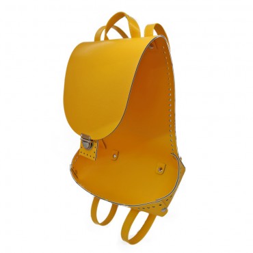 Set zainetto Travel in ecopelle per crochet con spallacci Giallo