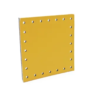 Synthetic Leather Tile 7x7cm for Bags and Patchwork Made in Italy Yellow