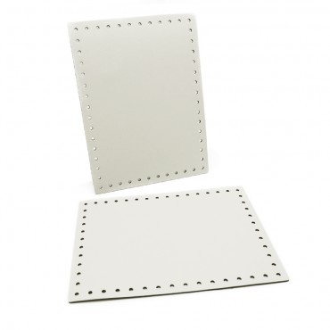 Laterali Stilondas Forati in Similpelle 18x24 cm Tessiland 2 pz Bianco