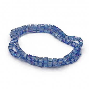Perline cubiche effetto cristallo in resina 6mm per bijoux Blu 36