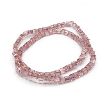 Perline cubiche effetto cristallo in resina 6mm per bijoux Rosa 52